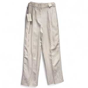 Wilfred Wide Leg Effortless Pant Linen NWT size 6 Off white vin gris